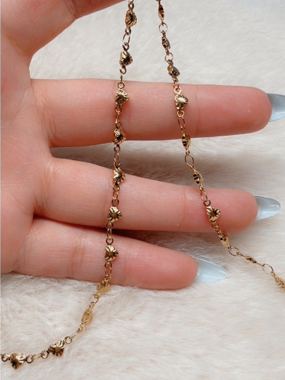 Delicate Gold heart Link Necklace for Women